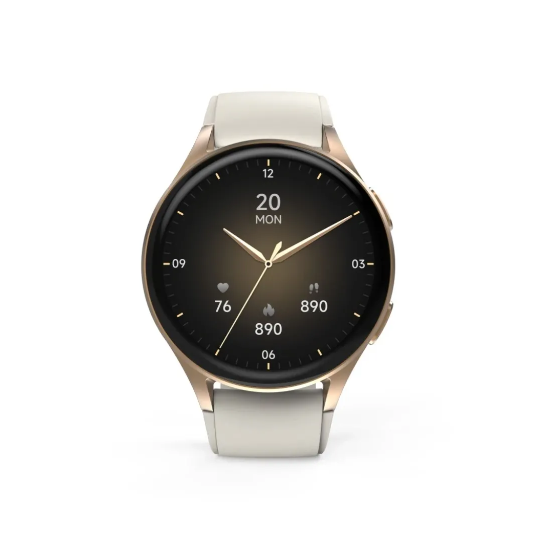 Smartwatch "8900", GPS, AMOLED 43 mm, Telefonfunktion, Alexa, rund, Gold