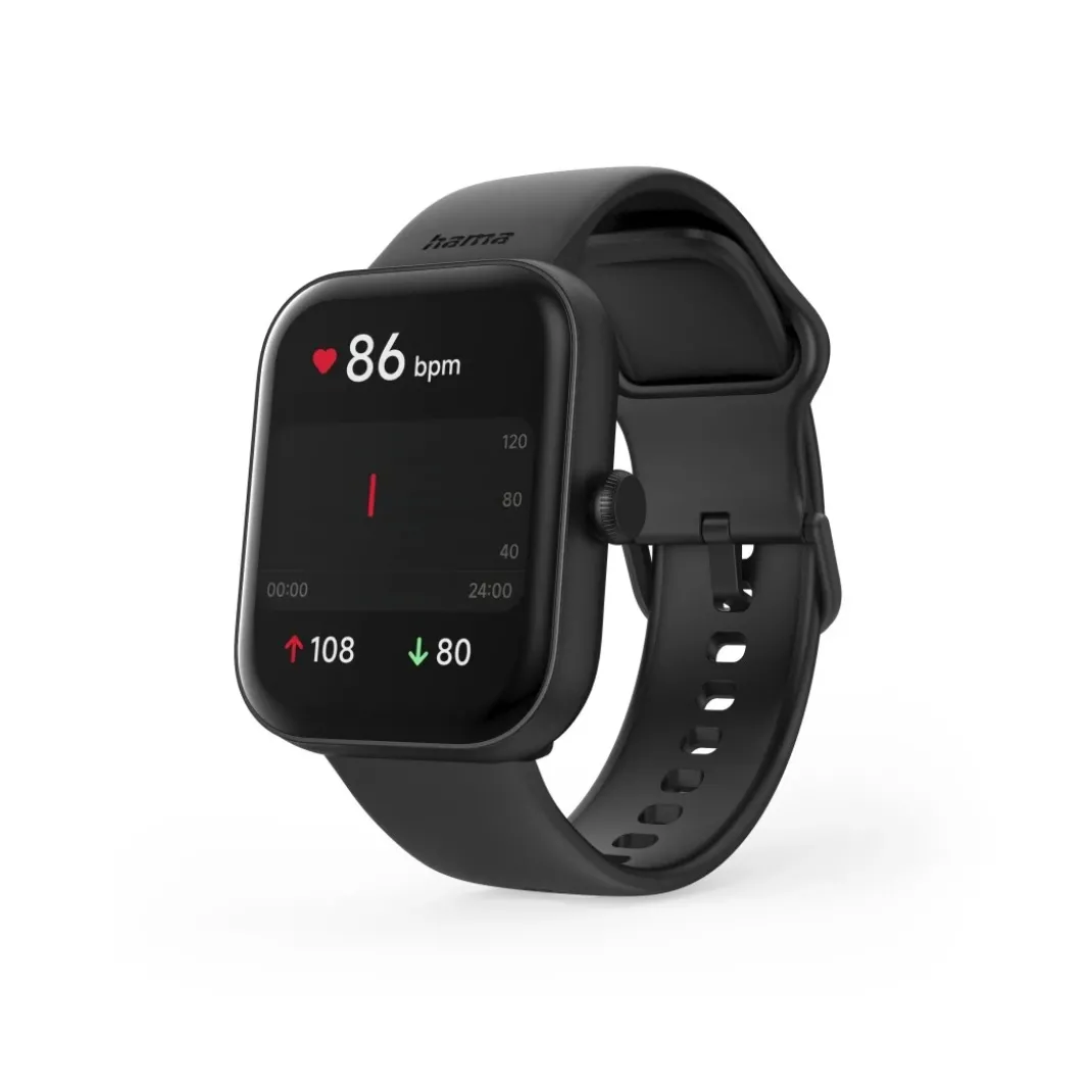 Smartwatch "5000", Telefonfunktion, Schlafüberwachung, IP68, 47 mm, Schwarz