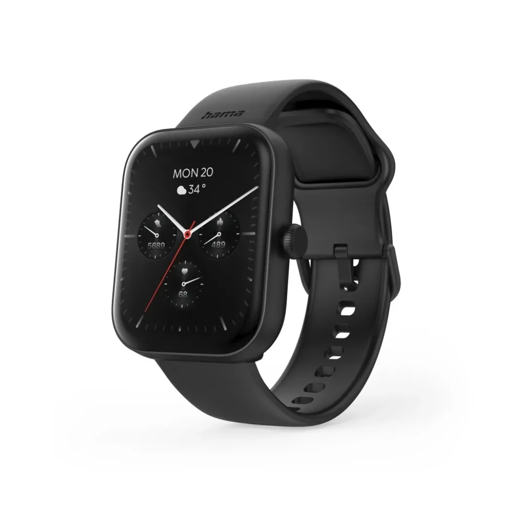 Smartwatch "5000", Telefonfunktion, Schlafüberwachung, IP68, 47 mm, Schwarz