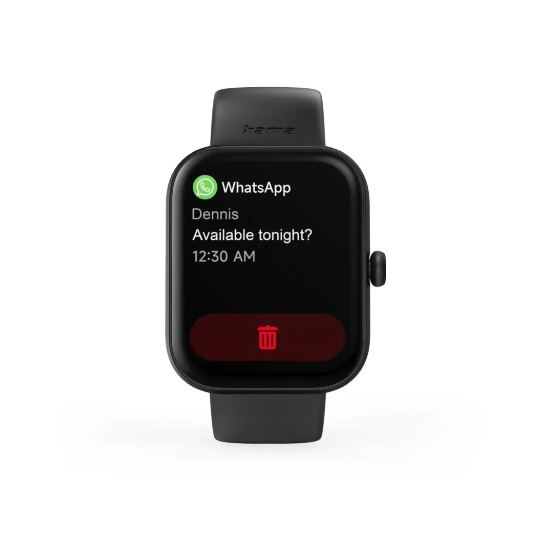 Smartwatch "5000", Telefonfunktion, Schlafüberwachung, IP68, 47 mm, Schwarz