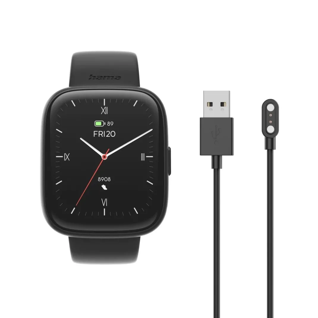 Smartwatch "4000", Telefonfunktion, Schlafüberwachung, IP68, 46 mm, Schwarz