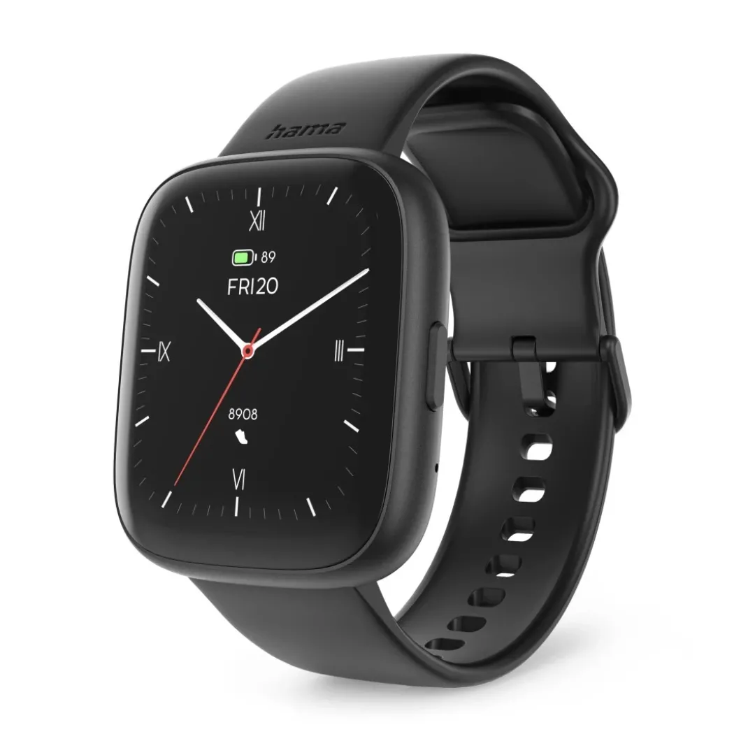 Smartwatch "4000", Telefonfunktion, Schlafüberwachung, IP68, 46 mm, Schwarz