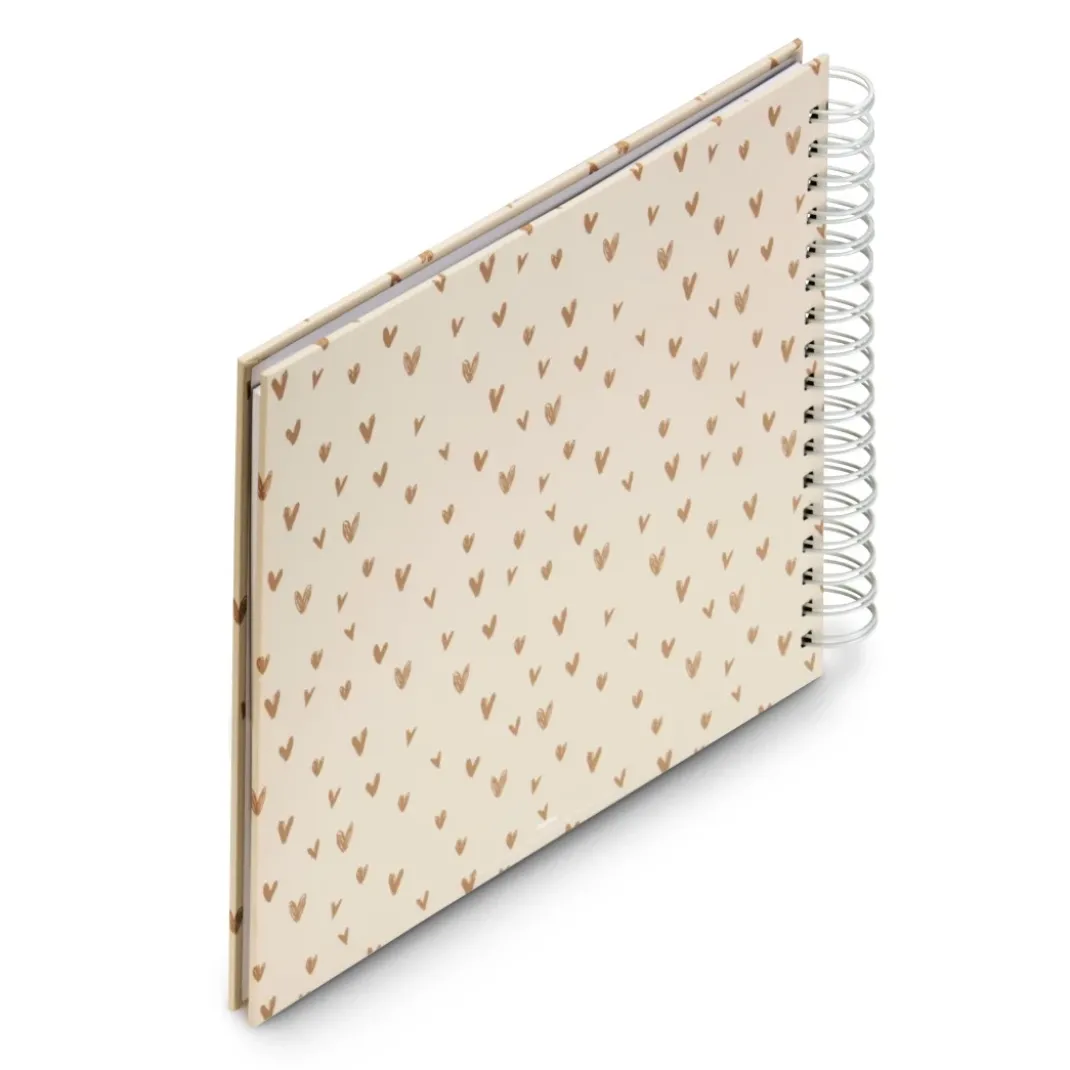 Spiral-Album "Lovely", 28x24 cm, 50 weiße Seiten, Beige