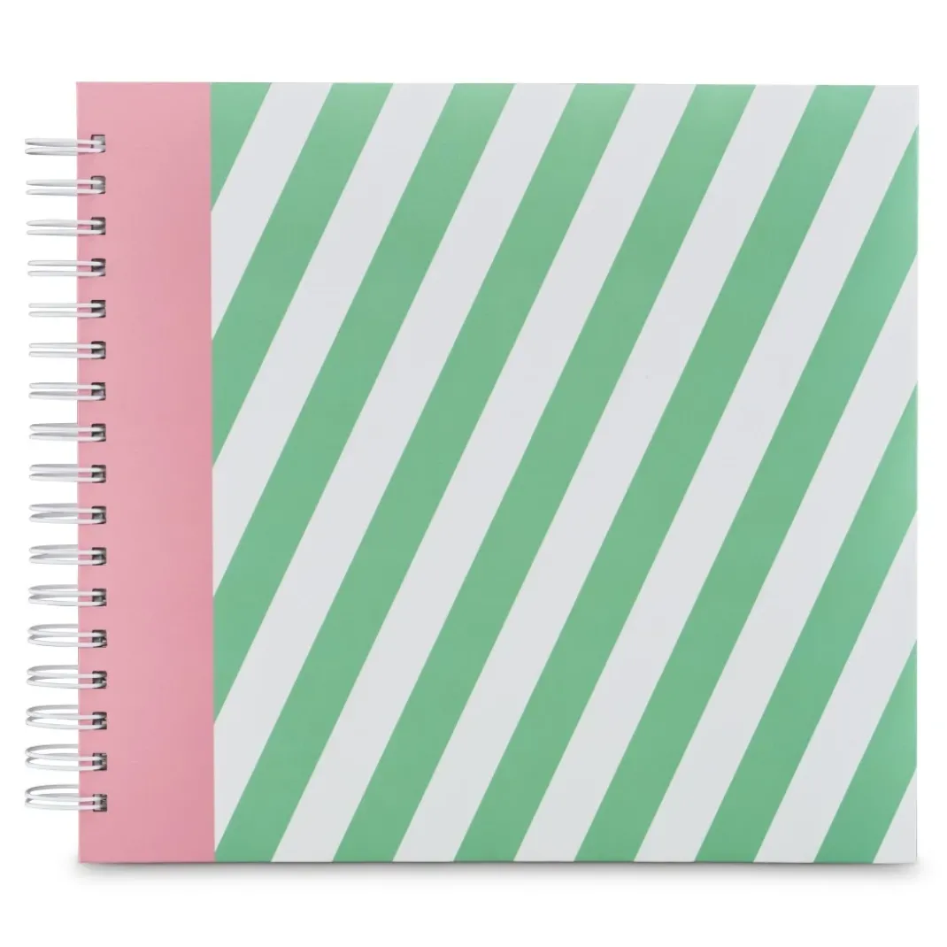 Spiral-Album "Striped", 28x24 cm, 50 weiße Seiten