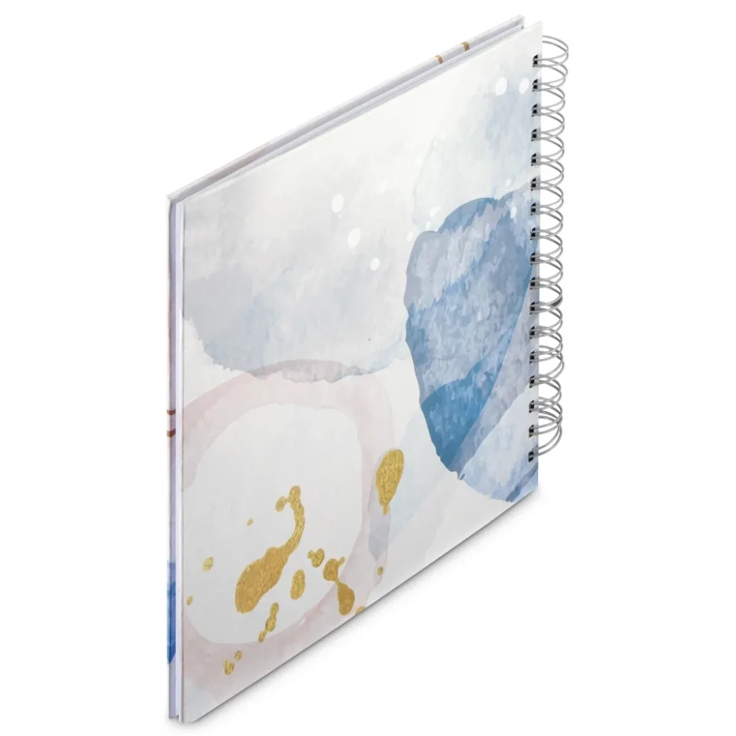 Spiral-Album "Watercolor", 28x24 cm, 50 weiße Seiten, Blau