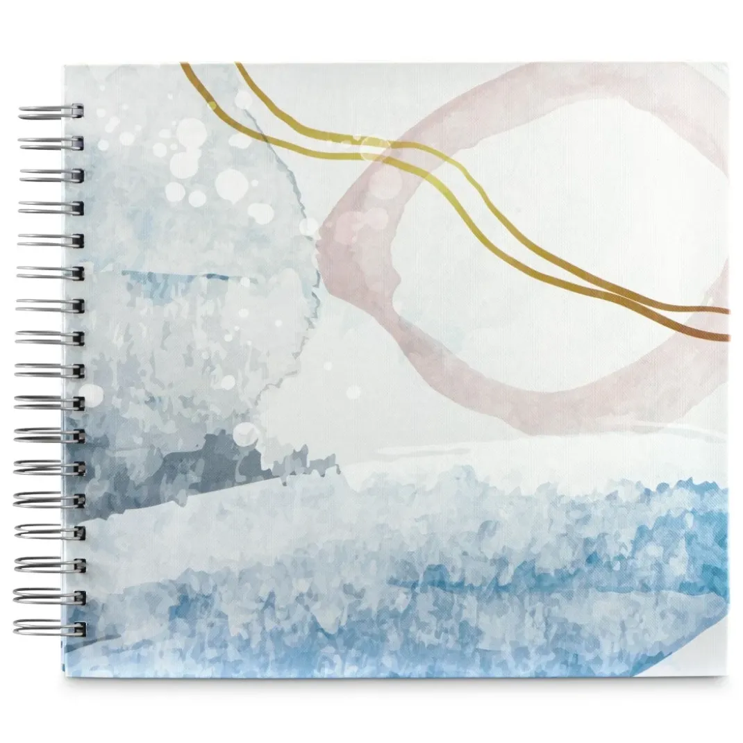 Spiral-Album "Watercolor", 28x24 cm, 50 weiße Seiten, Blau