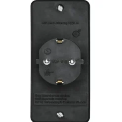 Steckdosenadapter 3-fach, 1x Schutzkontakt, 2x Euro, Schwarz