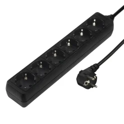Steckdosenleiste 6-fach, 1,4 m, Schwarz