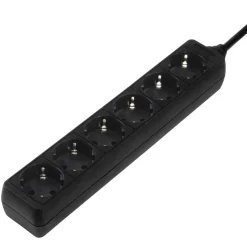 Steckdosenleiste 6-fach, 1,4 m, Schwarz