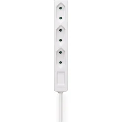 Steckdosenleiste, 3-fach, 2,5 m, Weiß