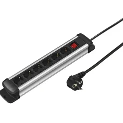 Steckdosenleiste "Pro-S 60S", 6-fach, Schwarz/Silber, 3 m