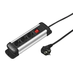Steckdosenleiste "Pro-S 30S", 3-fach, Schwarz/Silber, 3 m