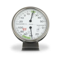 Thermometer und Hygrometer "Tahiti", Ø 11 cm, Silber