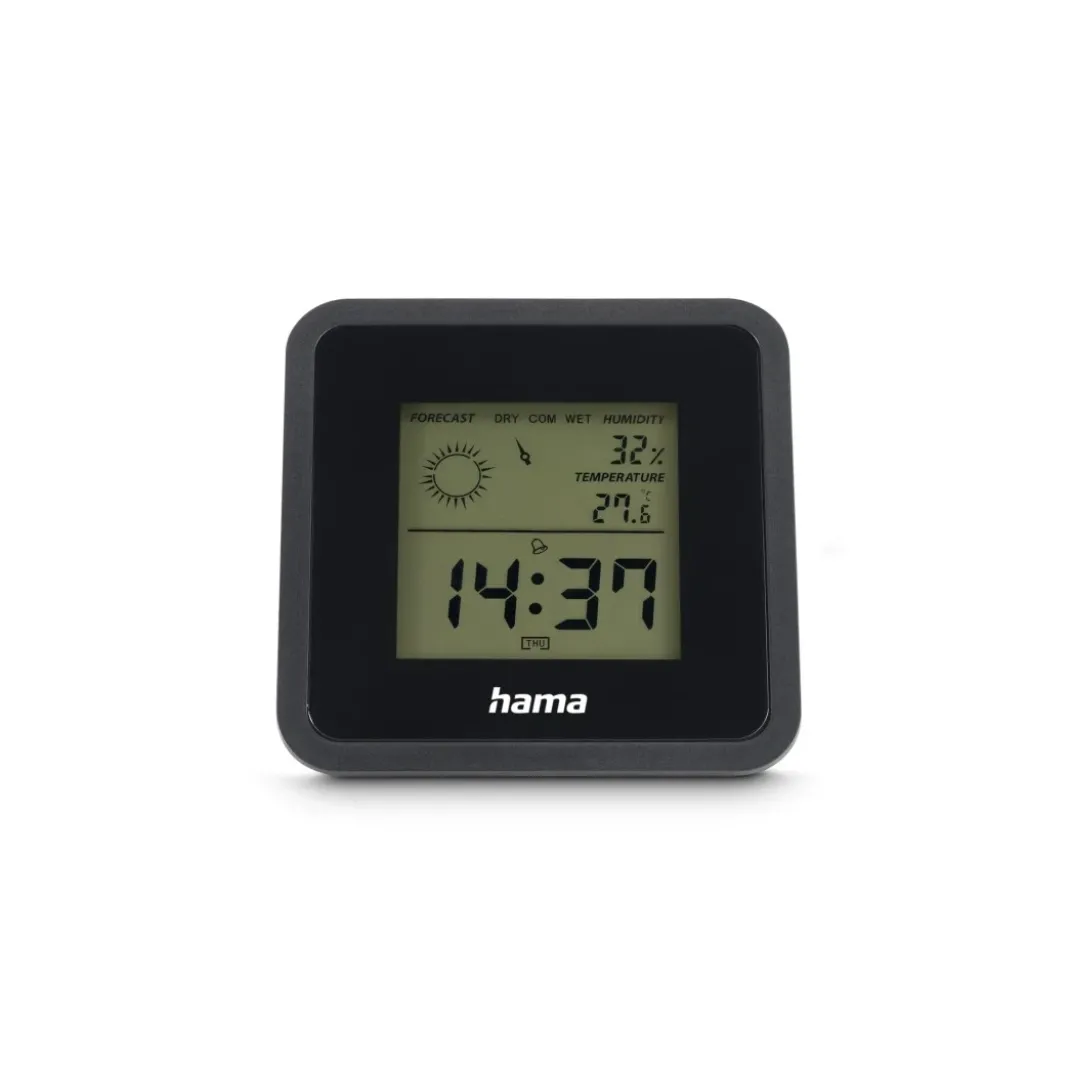 Thermometer und Hygrometer "Borneo", digital, für innen, Schwarz