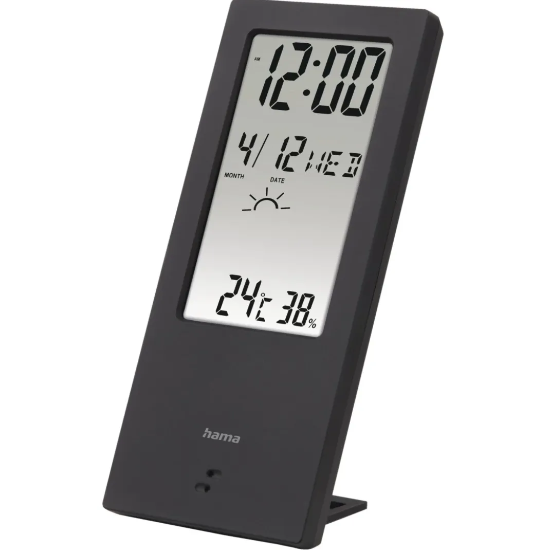 Thermometer/Hygrometer "TH-140", mit Wetterindikator, Schwarz