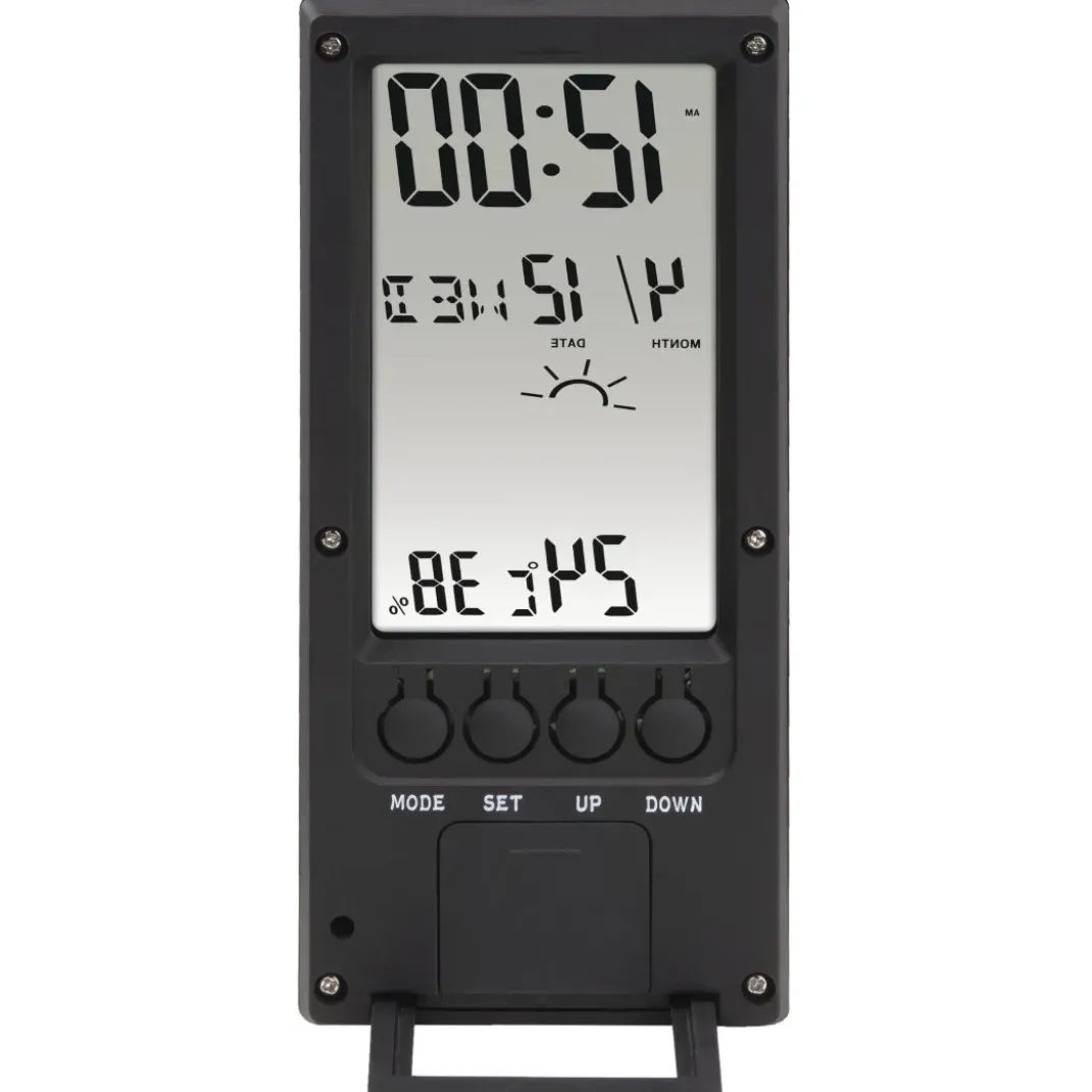 Thermometer/Hygrometer "TH-140", mit Wetterindikator, Schwarz