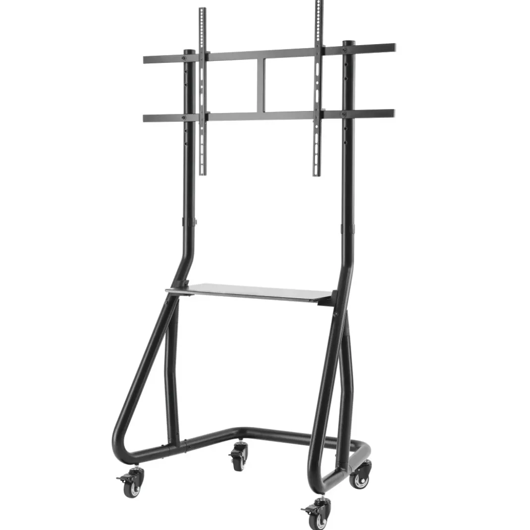 TV-Ständer mit Rollen "Trolley", bis 100 Zoll, höhenverstellbar, Schwarz
