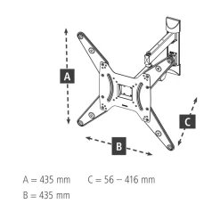 TV-Wandhalterung, schwenkbar, neigbar, ausziehbar, 165 cm (65