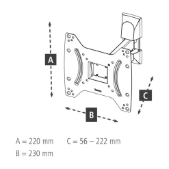 TV-Wandhalterung, schwenkbar, neigbar, 122 cm (48