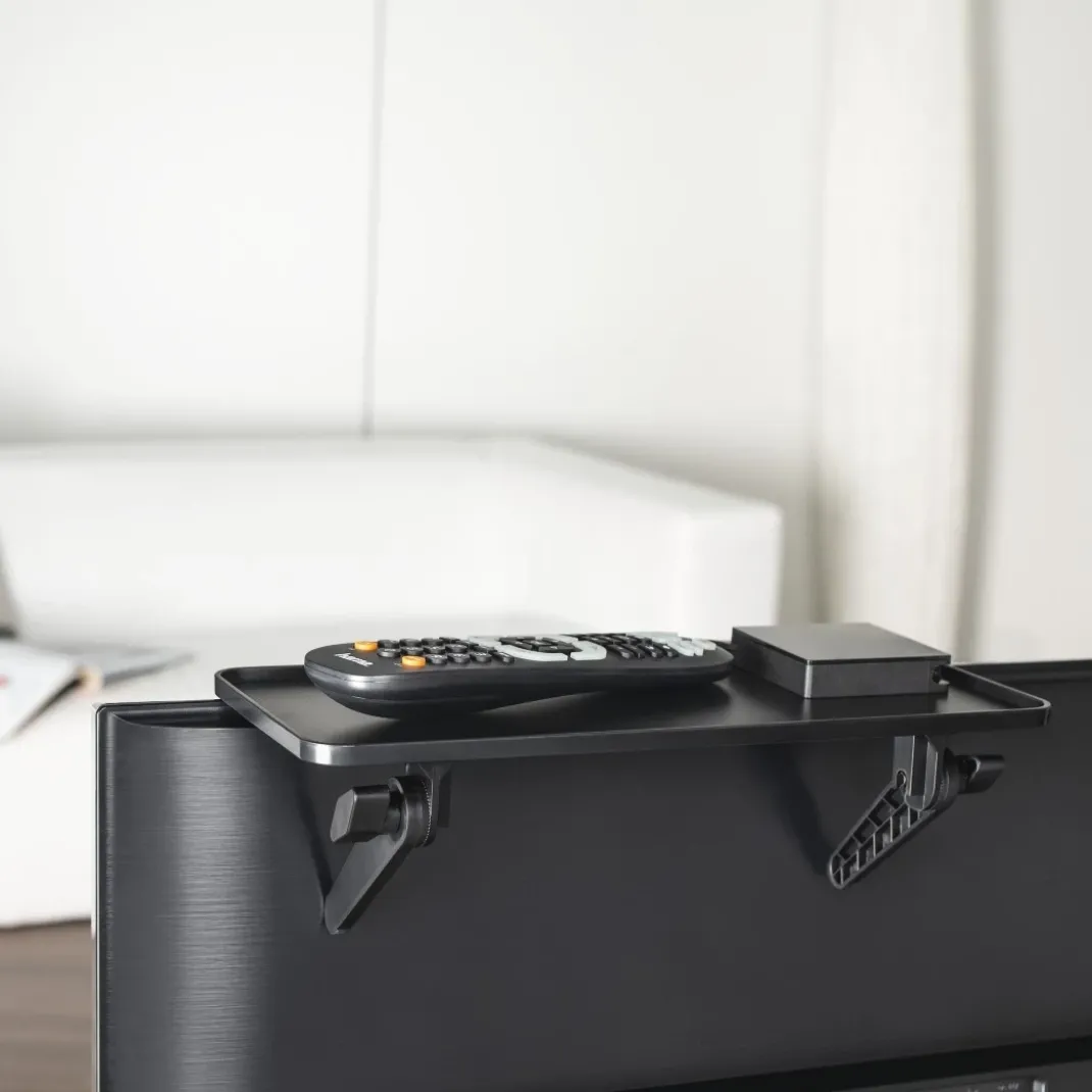 Universales Bildschirmregal für TV und Monitore, 30,0 x 12,7 cm, Schwarz