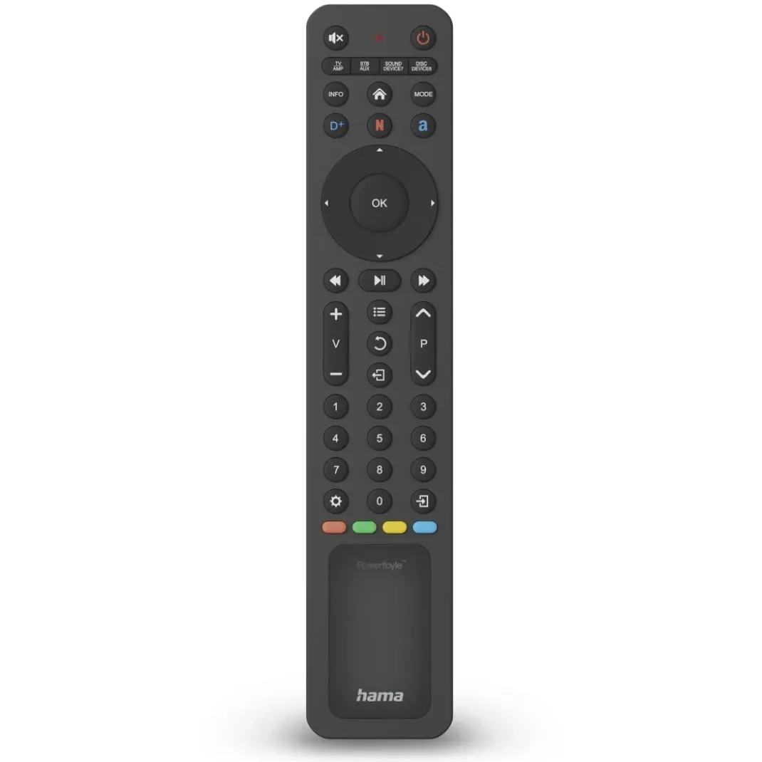 Universal-Fernbedienung TV, IR, Solar, für 8 Geräte, lernfähig, App-Tasten