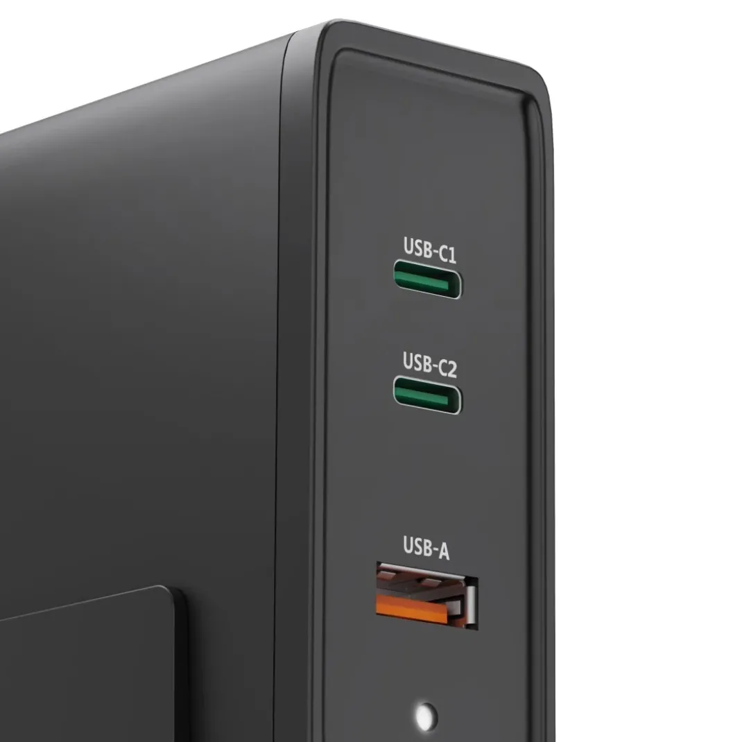 Universal-USB-C-Ladestation, GaN, 3 Ports, Power Delivery (PD), 5-28V/140W