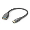 USB-Adapterkabel, OTG, USB-C-Stecker - USB-A-Buchse, 15 cm, Schwarz