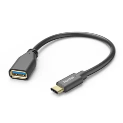 USB-Adapterkabel, OTG, USB-C-Stecker - USB-A-Buchse, 15 cm, Schwarz