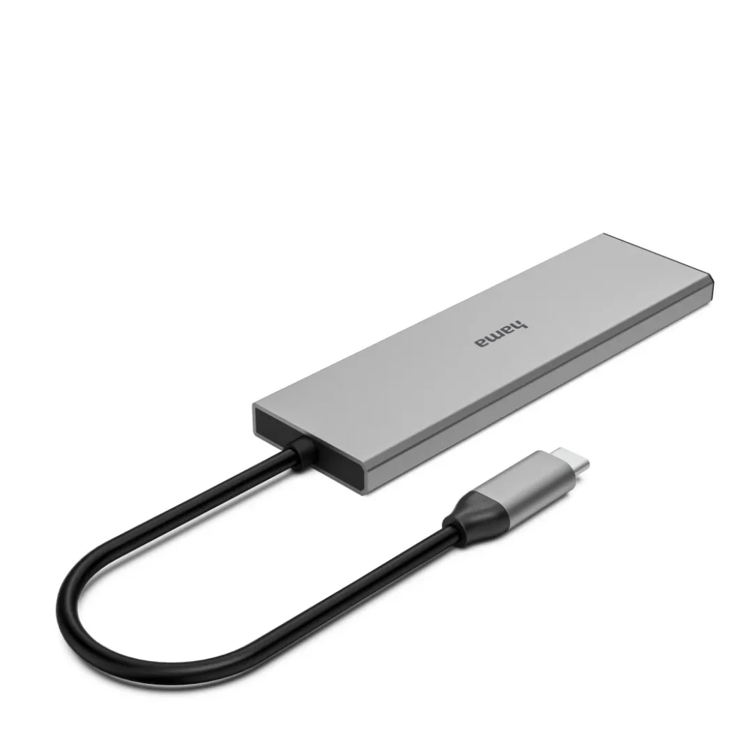 USB-C-Hub, 4 Ports, 2x USB-A, 2x USB-C, USB 3.2 Gen2, 10 Gbit/s, PD, Alu
