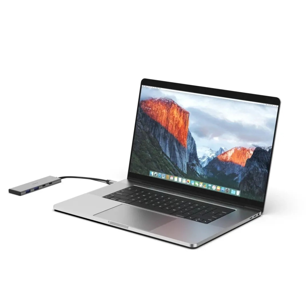 USB-C-Hub, 4 Ports, 2x USB-A, 2x USB-C, USB 3.2 Gen2, 10 Gbit/s, PD, Alu