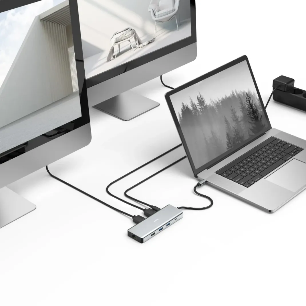 USB-C-Hub "CONNECT2Media", Multiport, 9 Ports, 2x HDMI™, USB-A, USB-C, LAN