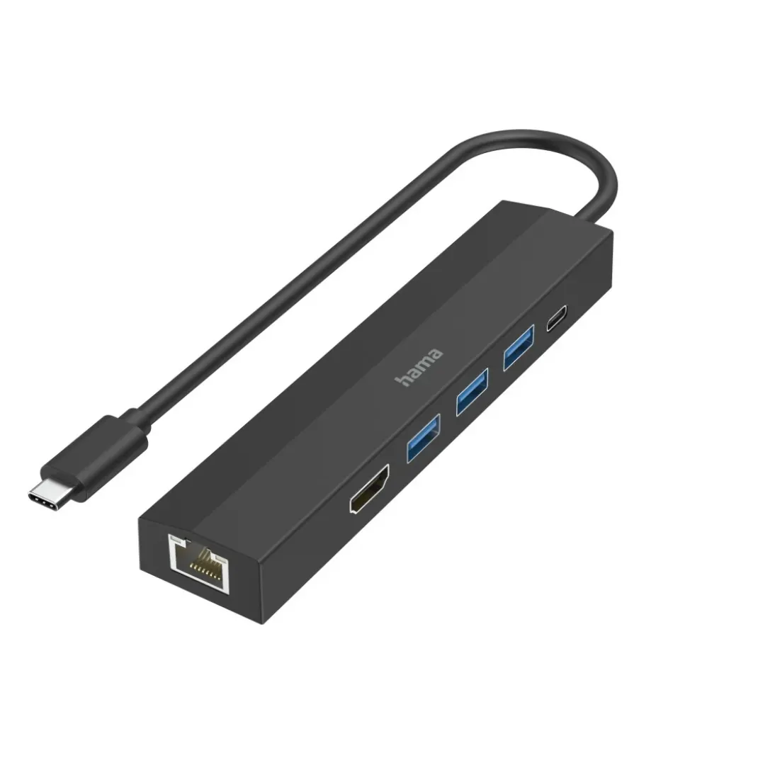 USB-C-Hub, Multiport, 6 Ports, 3x USB-A, USB-C, HDMI™, LAN/Ethernet