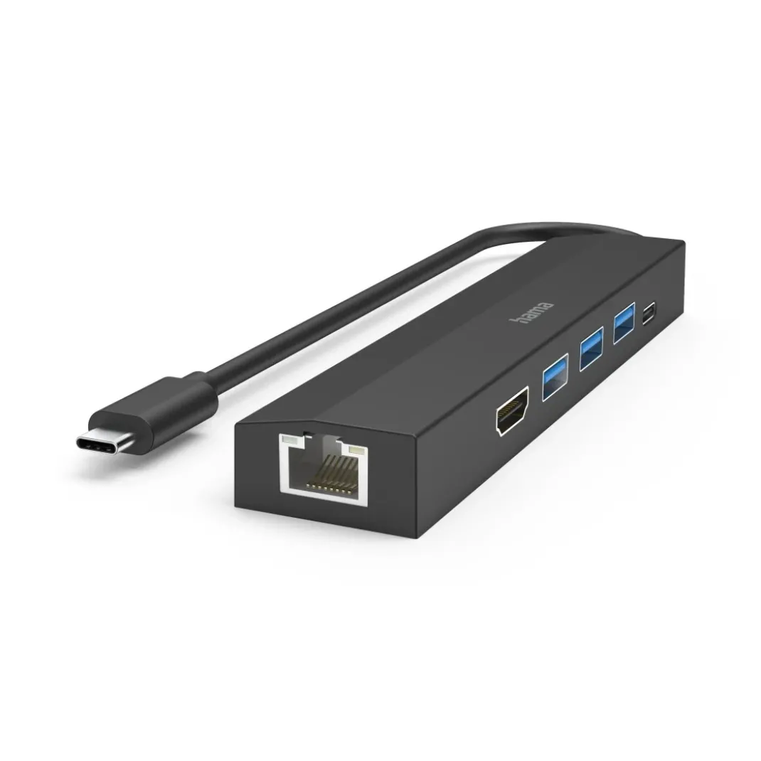 USB-C-Hub, Multiport, 6 Ports, 3x USB-A, USB-C, HDMI™, LAN/Ethernet