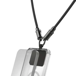 USB-C-Kabel und Handyband, 2in1-Lösung, 1,2 m, Schwarz
