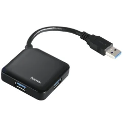 USB-3.0-Hub 1:4, bus-powered, Schwarz, Schachtel