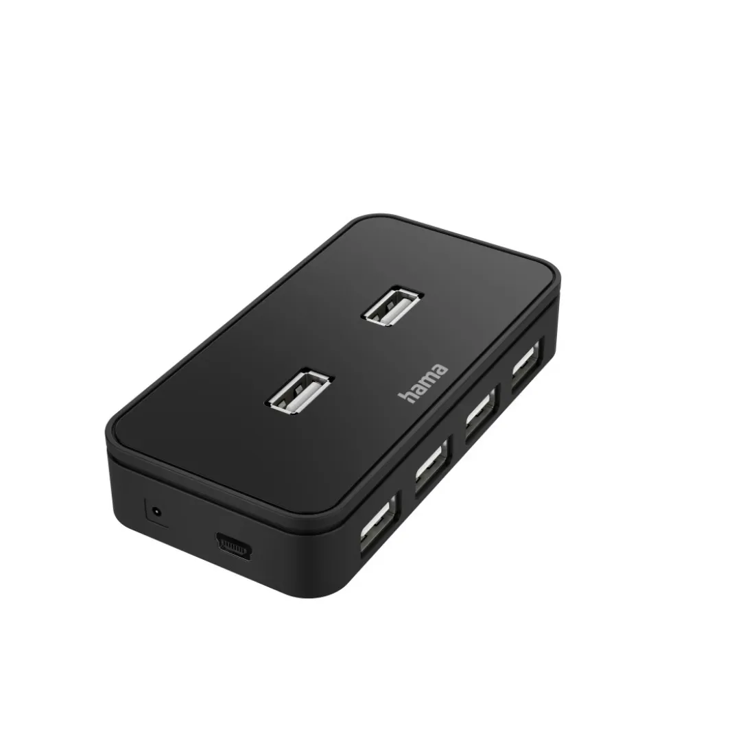 USB-Hub, 7 Ports, USB 2.0, 480 Mbit/s, inkl. Kabel und Netzteil