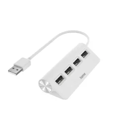 USB-Hub, 4 Ports, USB 2.0, 480 Mbit/s, Weiß