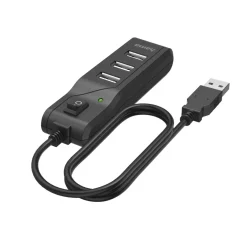 USB-Hub, 4 Ports, USB 2.0, 480 Mbit/s, Ein-/Ausschalter