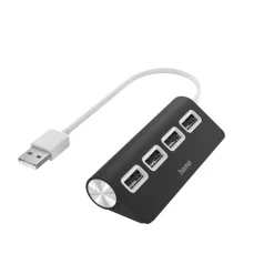 USB-Hub, 4 Ports, USB 2.0, 480 Mbit/s, Schwarz