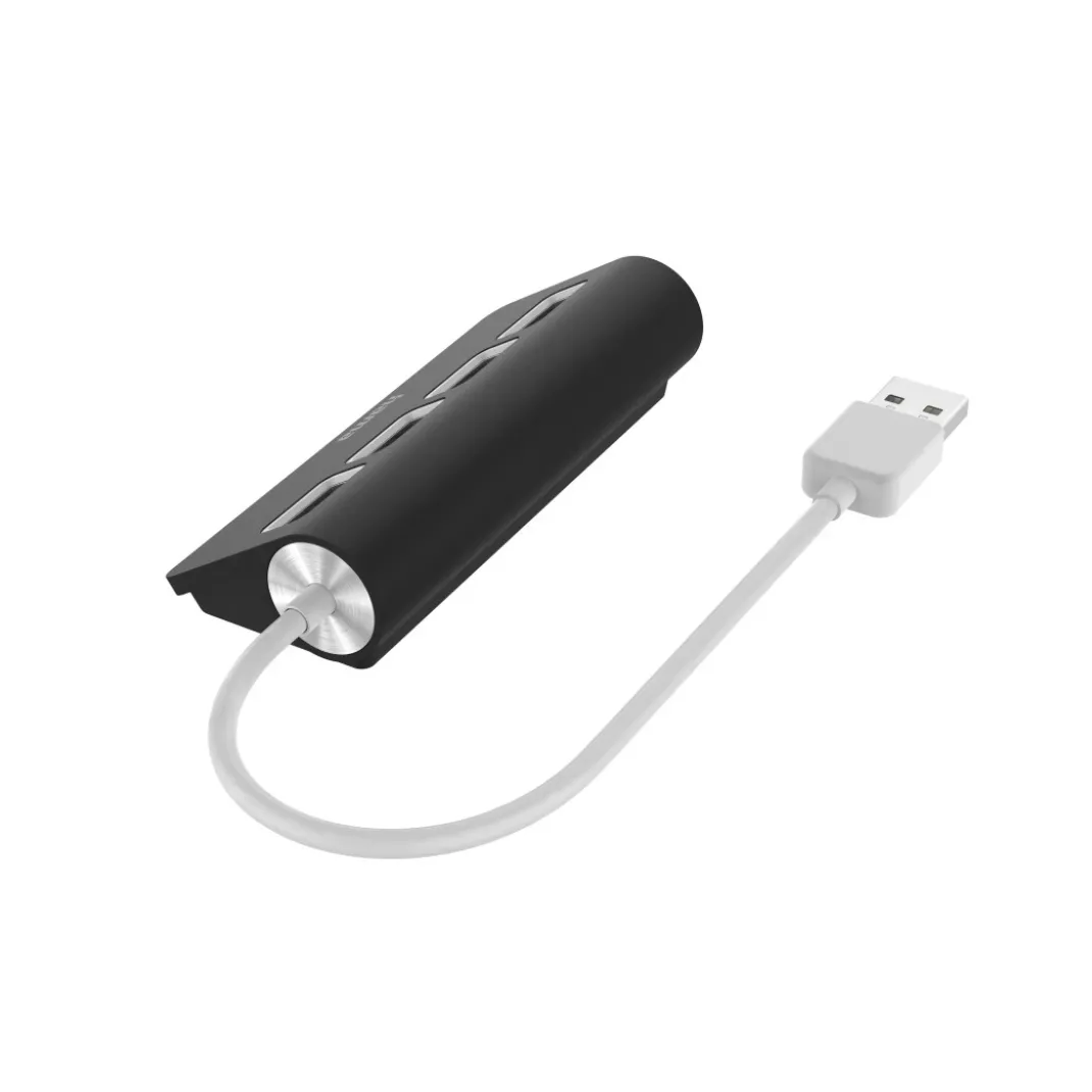 USB-Hub, 4 Ports, USB 2.0, 480 Mbit/s, Schwarz