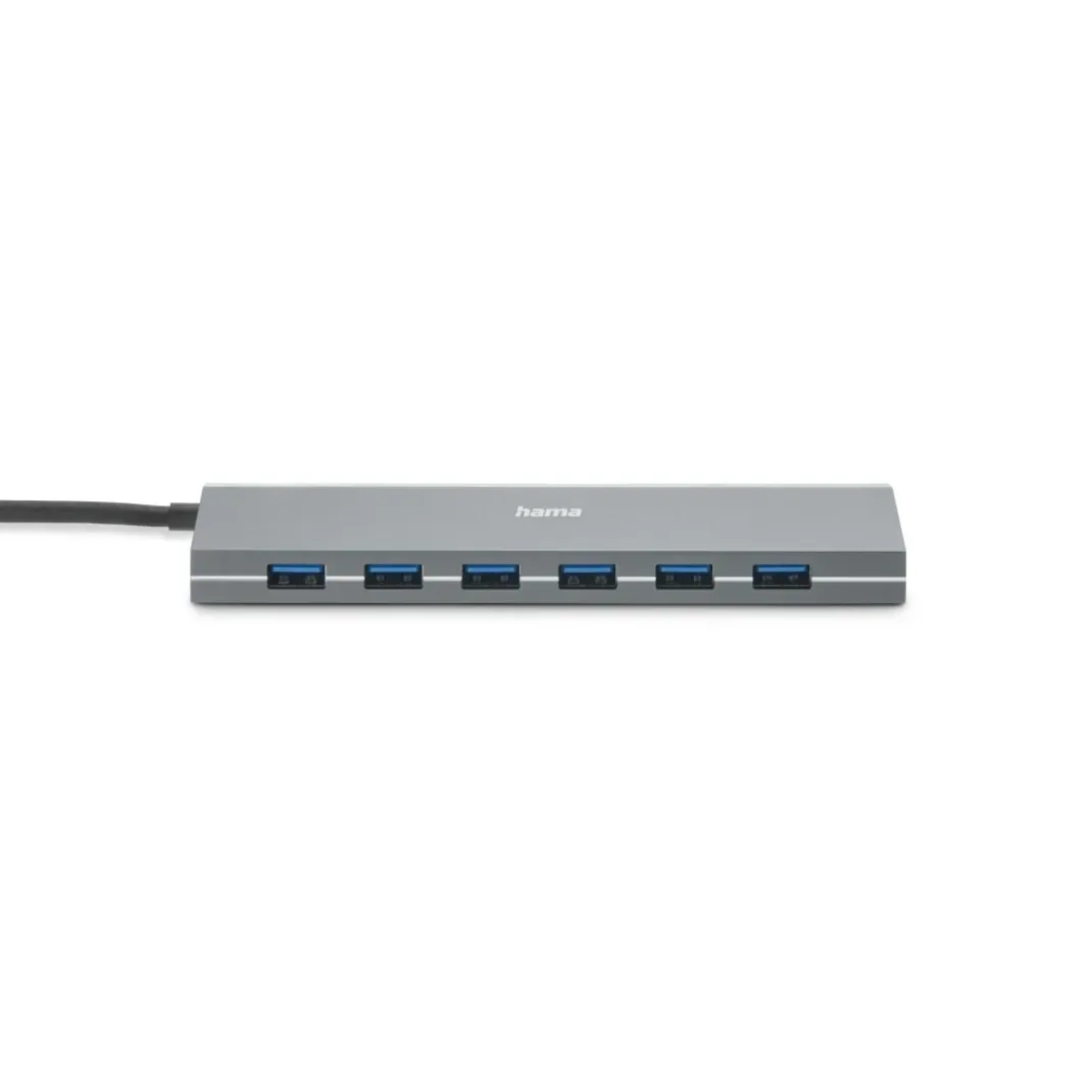 USB-Hub, 7 Ports, USB 3.2 Gen1, 5 Gbit/s, inkl. USB-C-Adapter und Netzteil