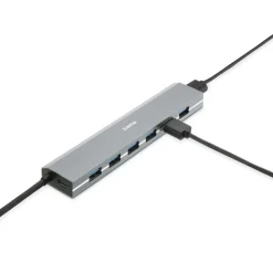USB-Hub, 7 Ports, USB 3.2 Gen1, 5 Gbit/s, inkl. USB-C-Adapter und Netzteil