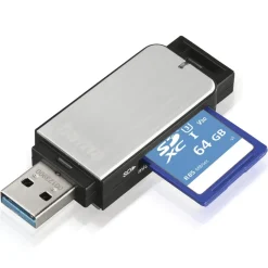 USB-3.0-Kartenleser, SD/microSD, Silber