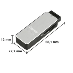 USB-3.0-Kartenleser, SD/microSD, Silber