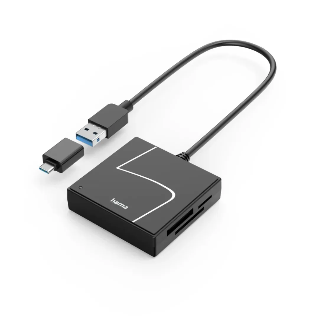 USB-Kartenleser, USB-A, mit USB-C-Adapter, USB 3.2 Gen1, SD/micro SD/CF/MS