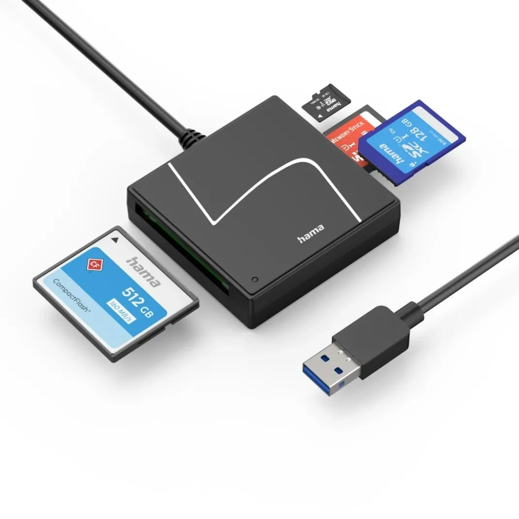 USB-Kartenleser, USB-A, mit USB-C-Adapter, USB 3.2 Gen1, SD/micro SD/CF/MS