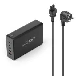 USB-Ladestation 5 Ports, GaN, Schnellladegerät, 4xUSB-C, 1xUSB-A, PD, 240 W
