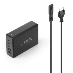 USB-Ladestation 5 Ports, GaN, Schnellladegerät, 3xUSB-C, 2xUSB-A, PD, 140 W