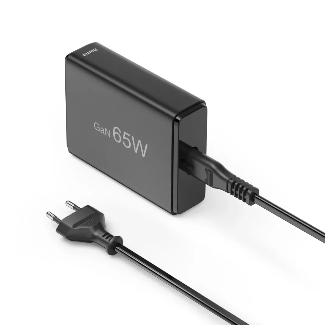 USB-Ladestation 4 Ports, GaN, Schnellladegerät, 2xUSB-C, 2xUSB-A, PD, 65 W