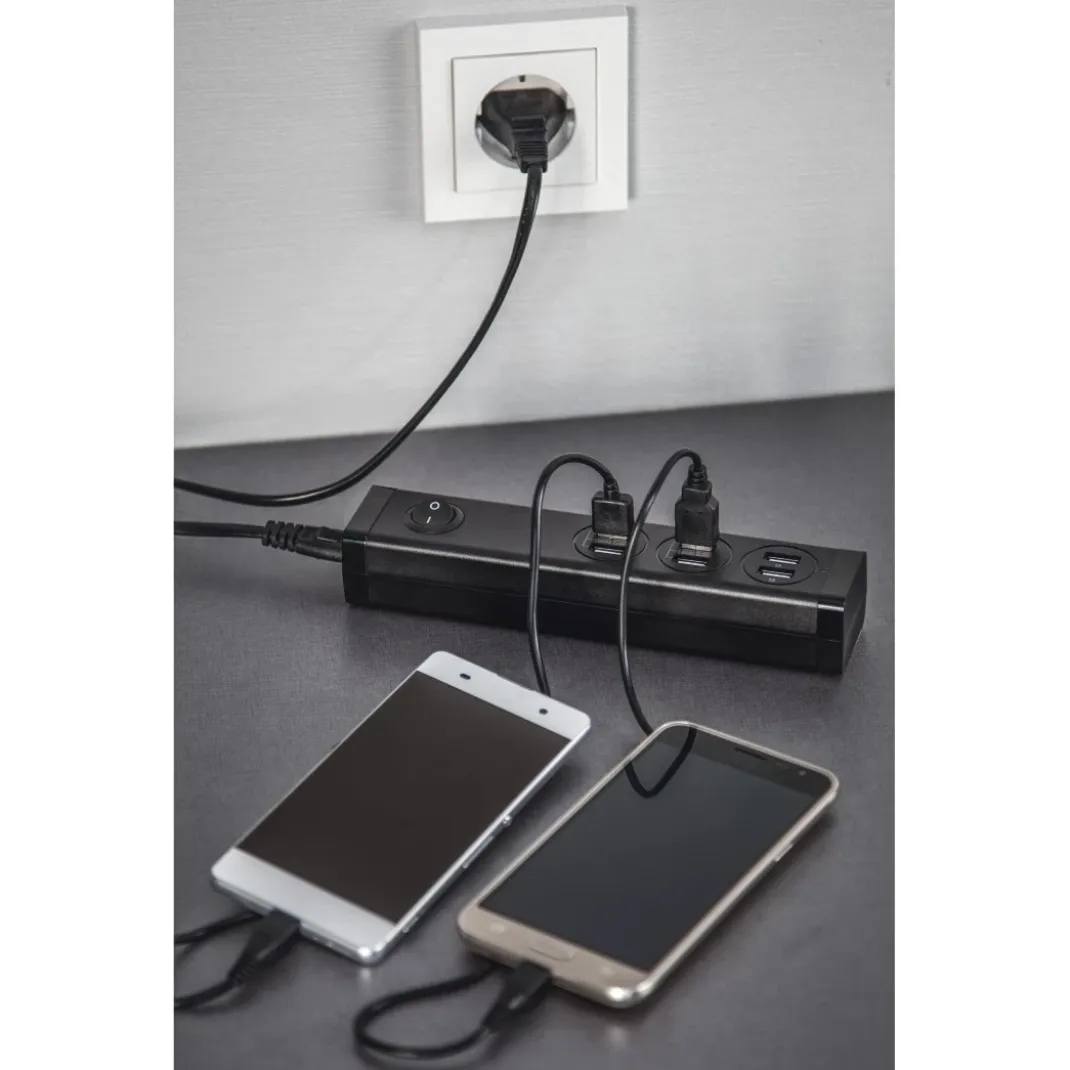 USB-Mehrfach-Ladegerät, 6 Ports USB-A für Tablets und Smartphones, 34W